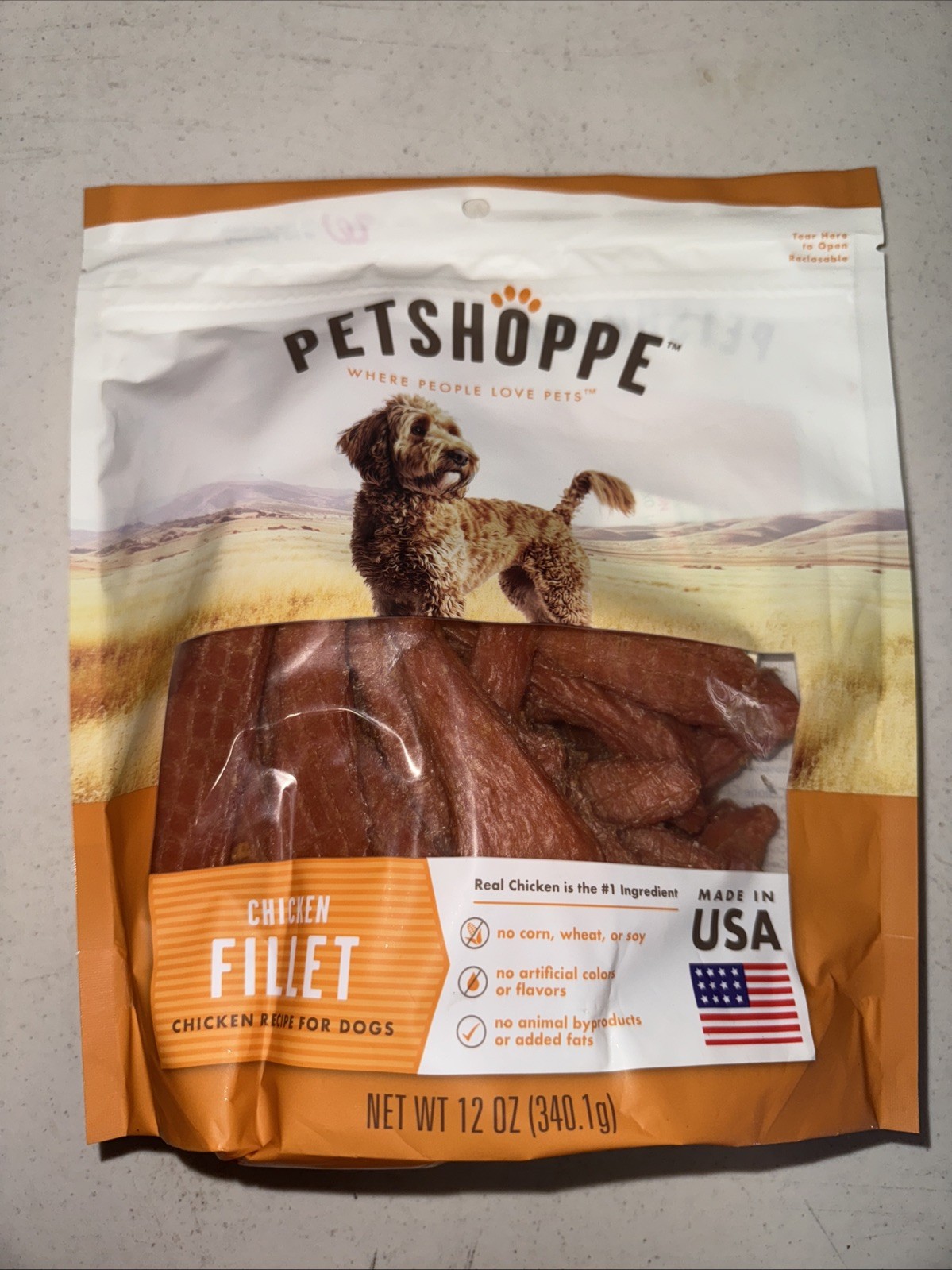 PetShoppe Grain Free Chicken Fillet Treats Made in USA 1 Count 100 Chicken