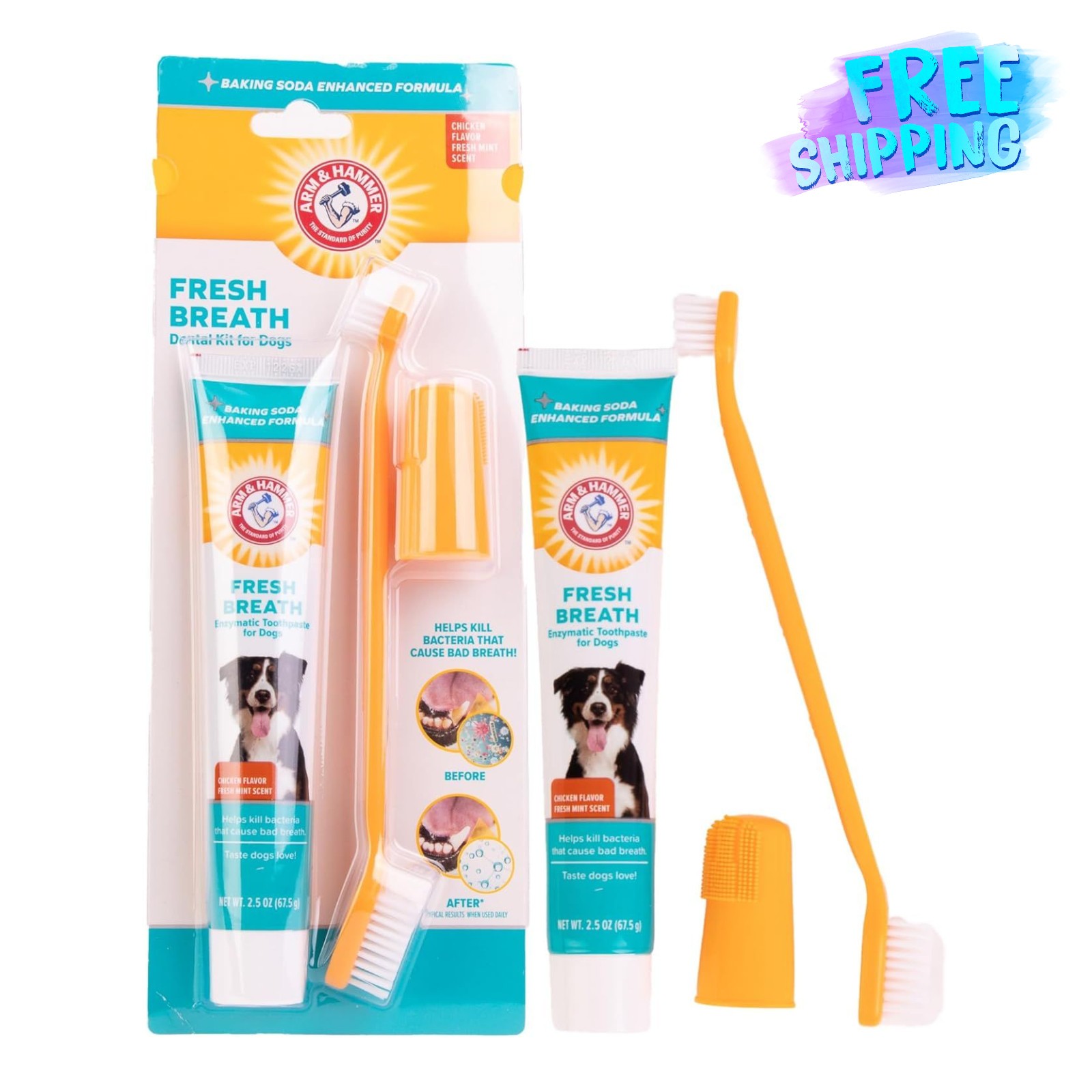 Arm & Hammer Dog Dental Kit Toothpaste 2.5oz Free Shipping
