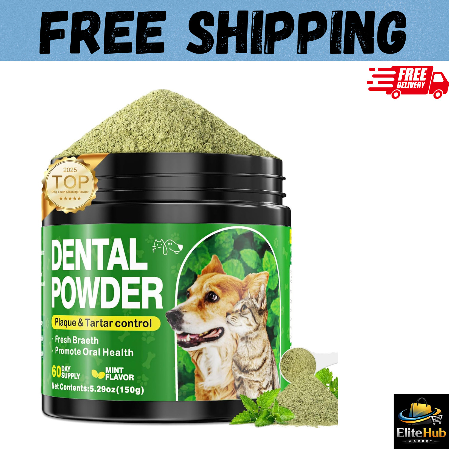 Pet Dog Cat Dental Powder Teeth Cleaning Plaque Tartar Remover 150g FROM USA