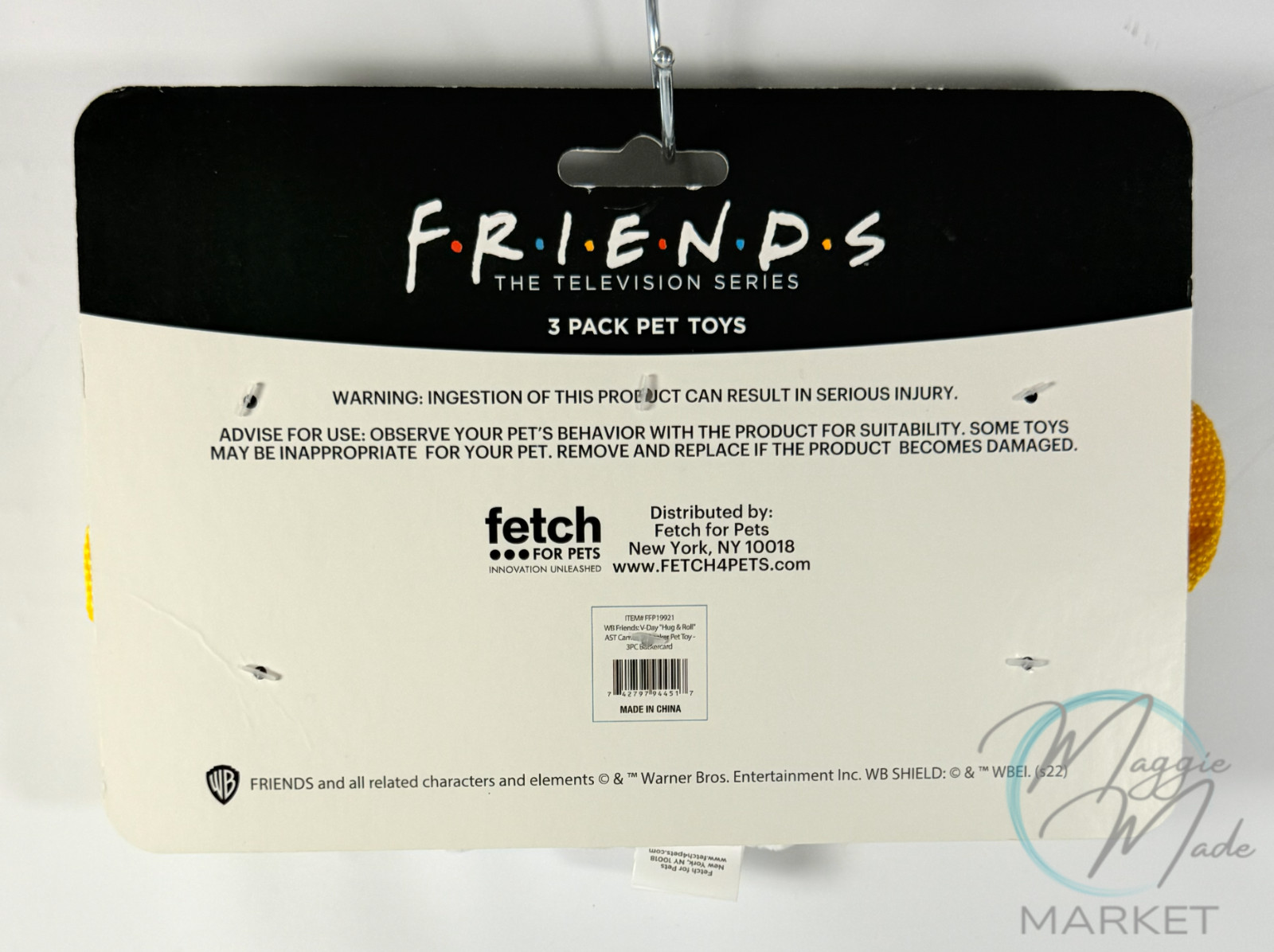 New Friends TV Show Dog Toys 3 Pack Plush Squeaker Hug & Roll Pet Set