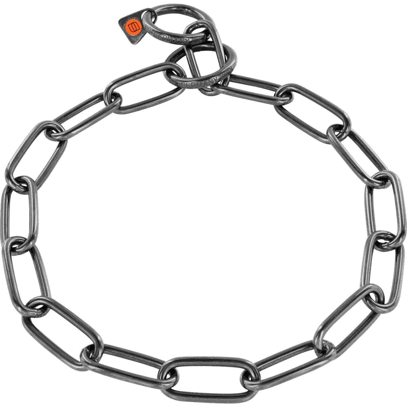 21″ Herm Sprenger Dog Chain Check Collar Fur Saver S/Steel Black Long Link 4mm