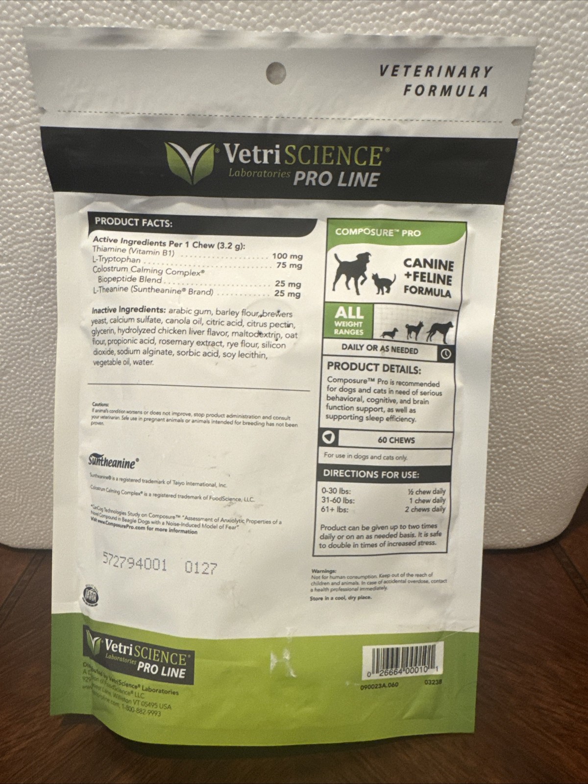 Vetriscience Composure Pro – Calming Support Supplement For Cats & Dog