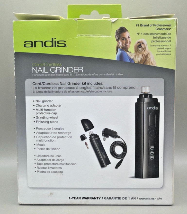 ANDIS 65880 CORDLESS/CORDED PET NAIL GRINDER! NEW NEVER USED CONDIT (CJL007980)