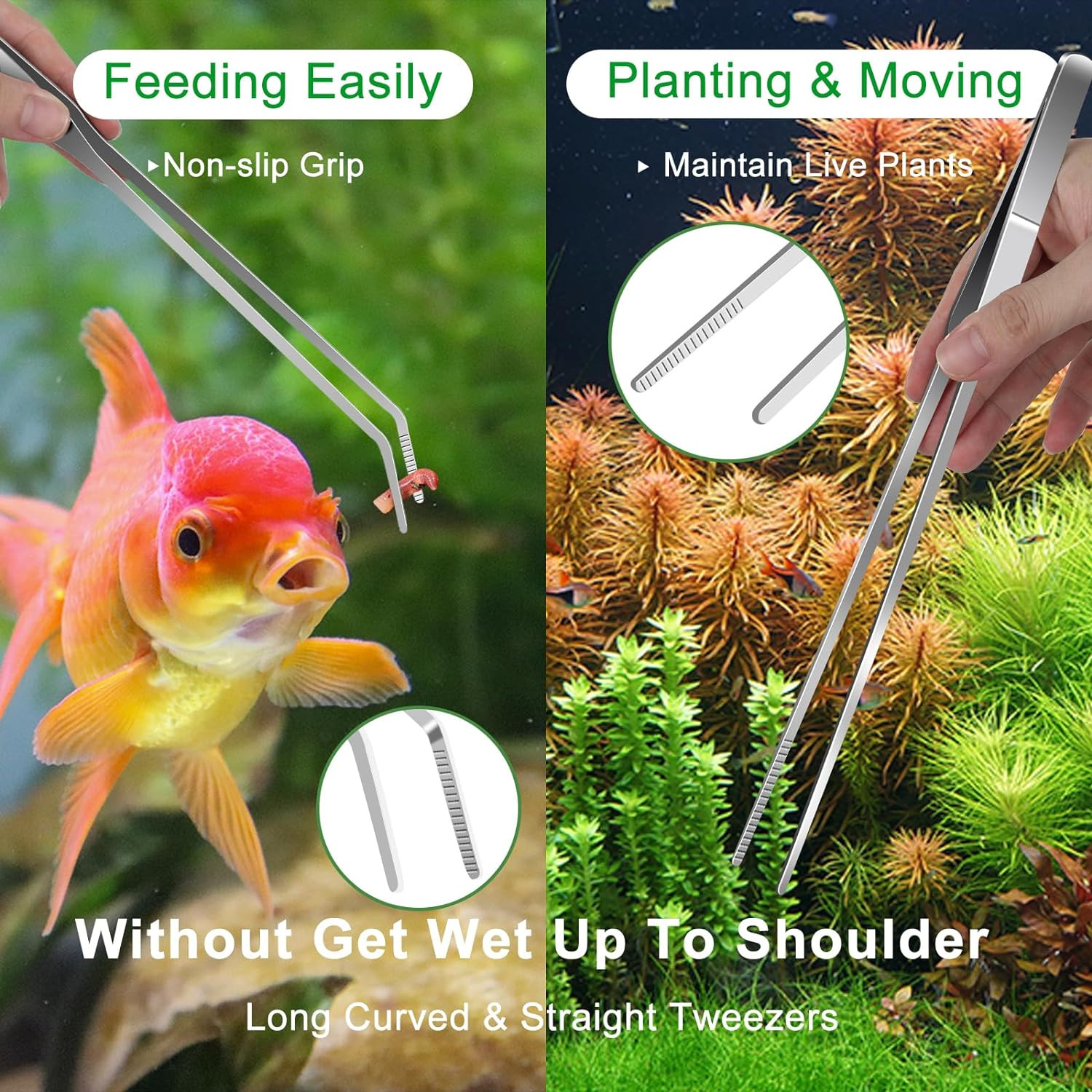 4Pcs Aquascaping Tools Aquascape Kit Long and Strong Aquarium Tweezers Sciss