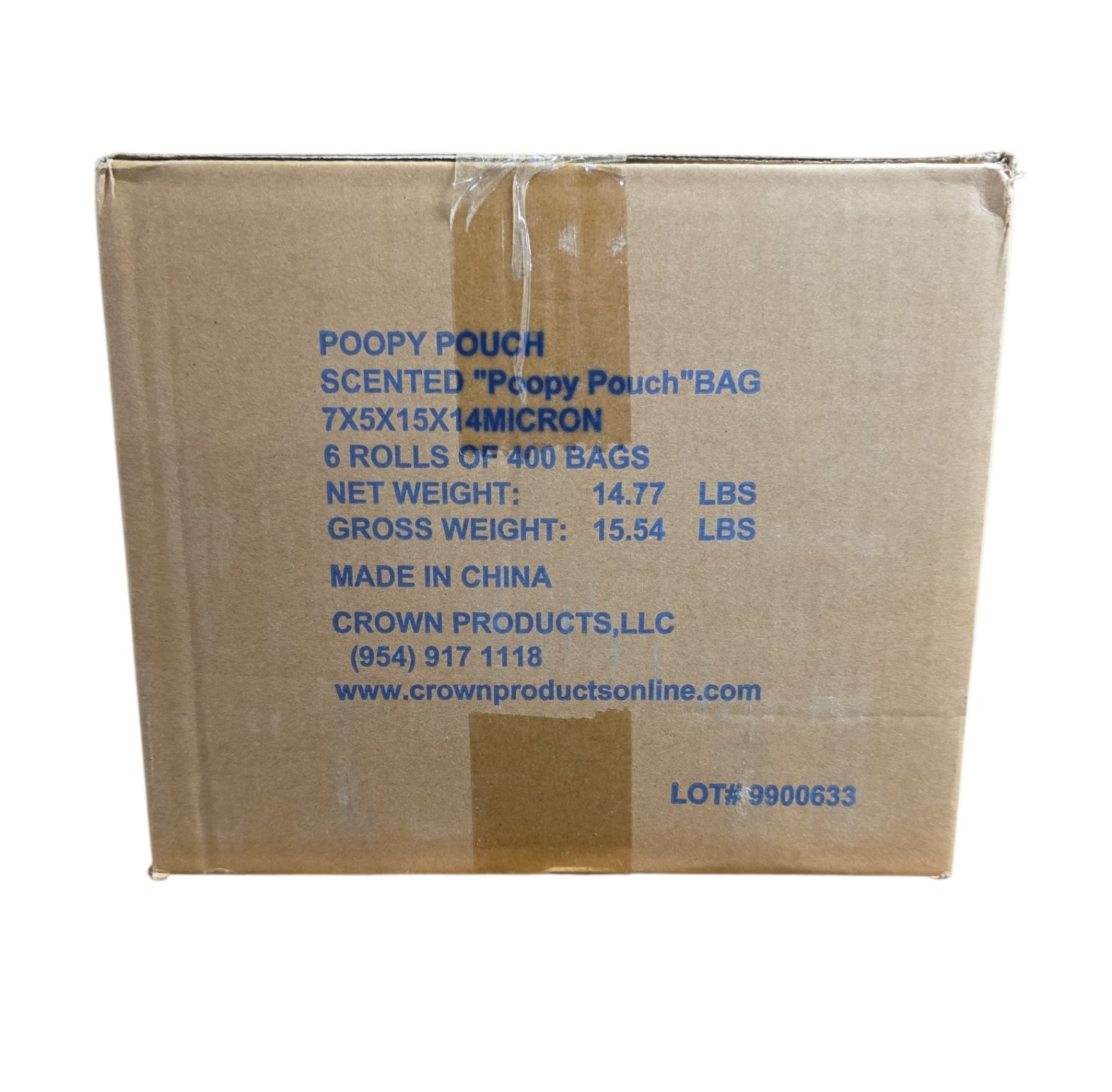 NEW BOX 6 ROLLS POOPY POUCH TIE-HANDLE PET WASTE BAGS (SD-6-400) DOOGY POO BAGS