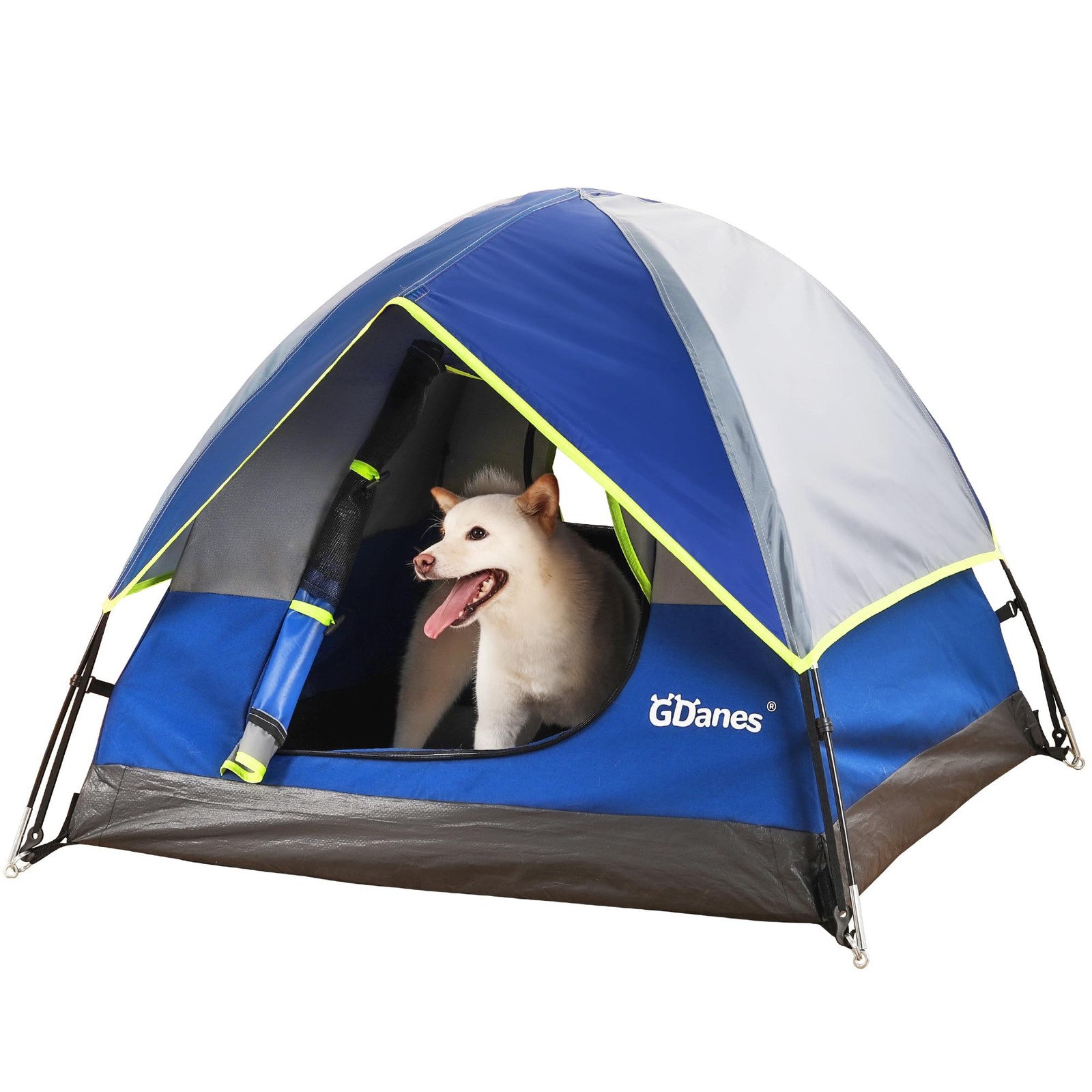 GDanes Blue Dog Tent House – Portable Indoor/Outdoor Dog Bed with Soft Pad fo…
