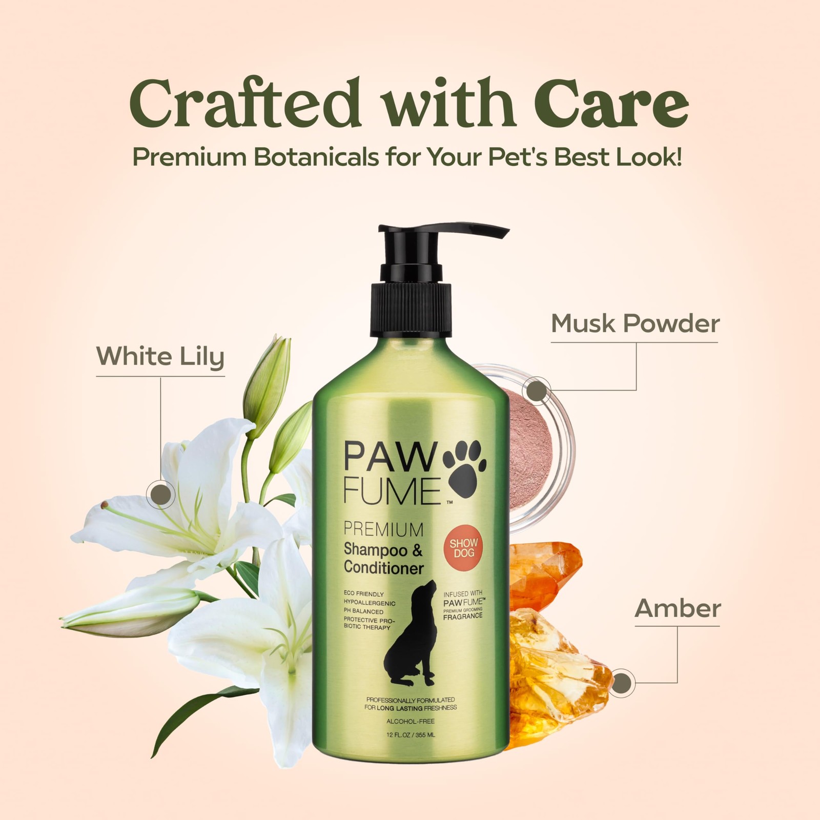 PAWFUME Deshedding Dog Shampoo and Conditioner, Show Dog, 1-Pack – Nourish & …