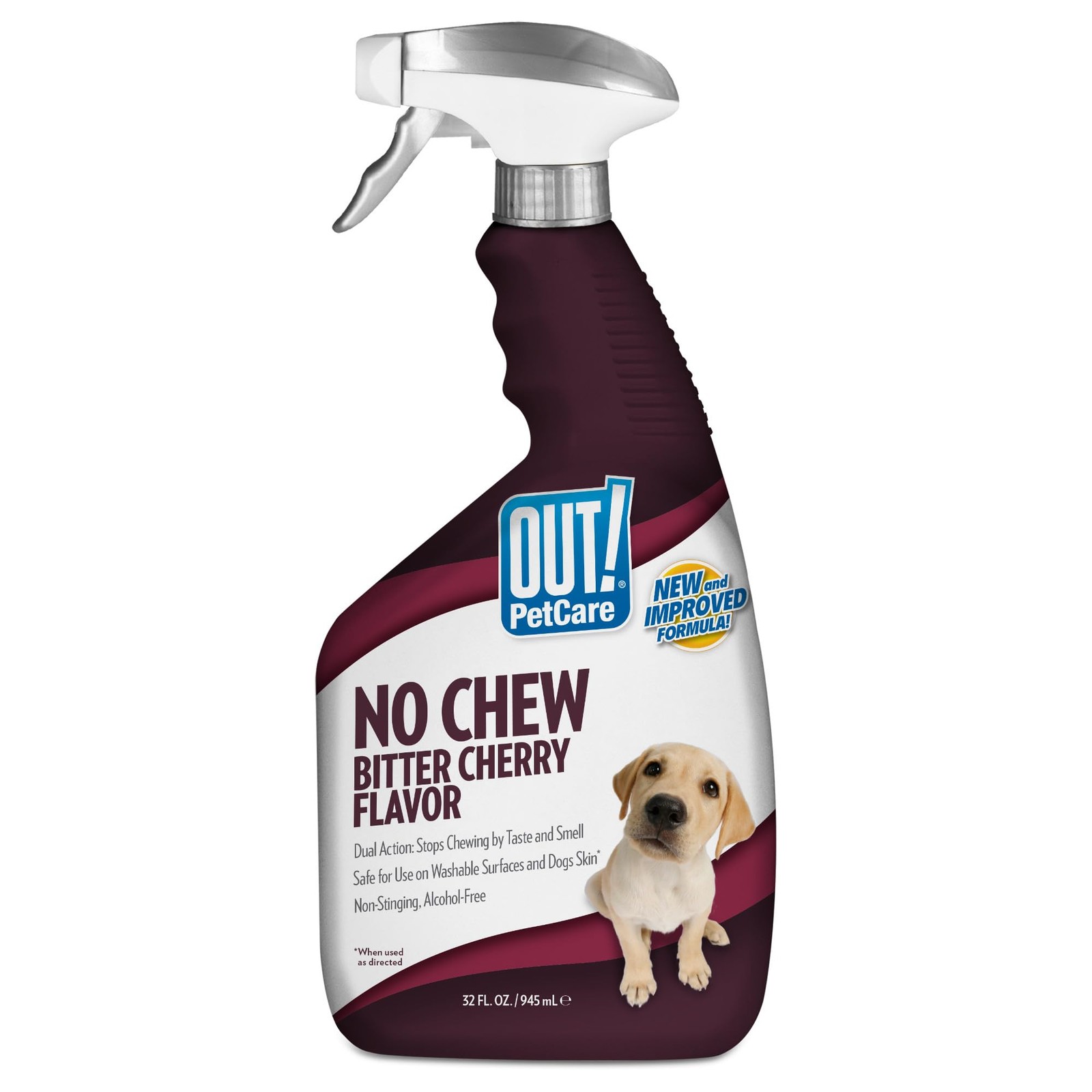 OUT! PetCare No Chew Bitter Cherry Flavor Deterrent, 32 fl oz / 945ml, WHITE