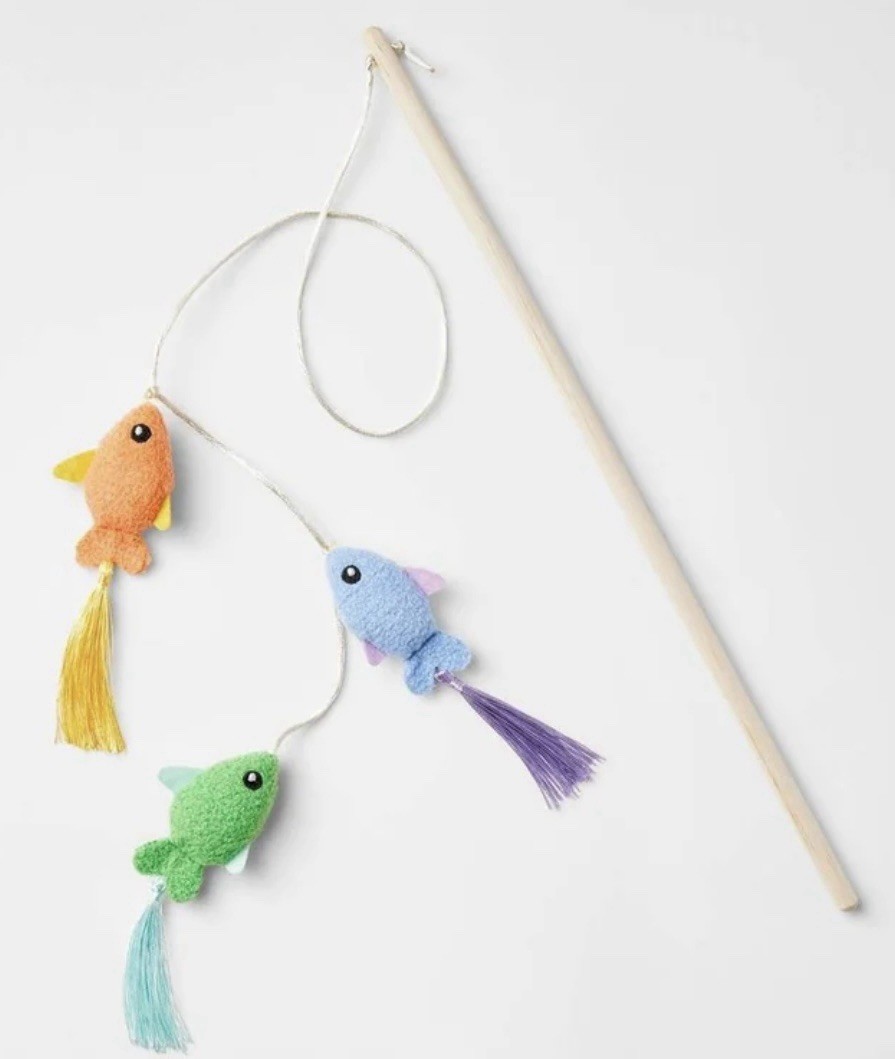 Fish Trio Wand Cat Toy with Catnip (pack of 2)