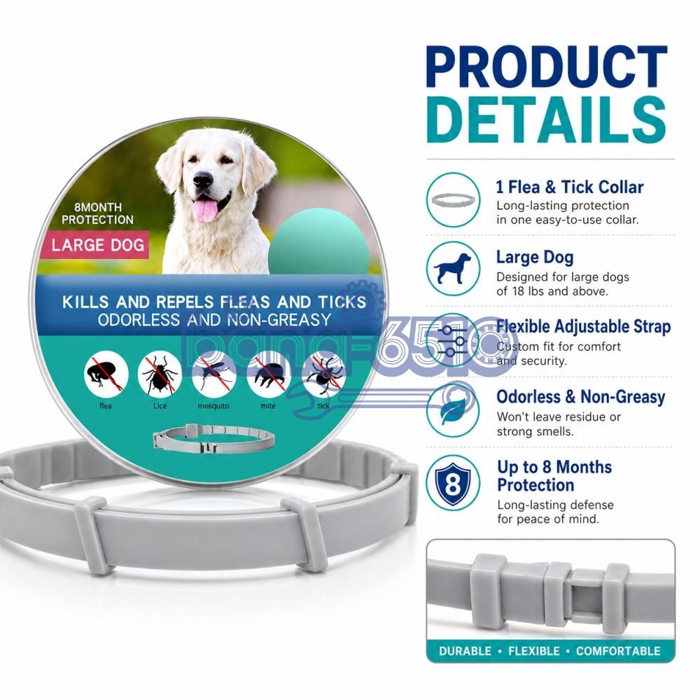 Dog collar Flea and Tick 8 Months Protections Adjustable Pet Collar for Dogs New