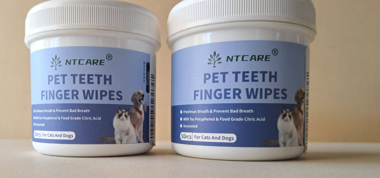 2-Pack Pet Teeth Finger Wipes for Cats & Dogs 50ct EXP 02/2027 NEW SEALED