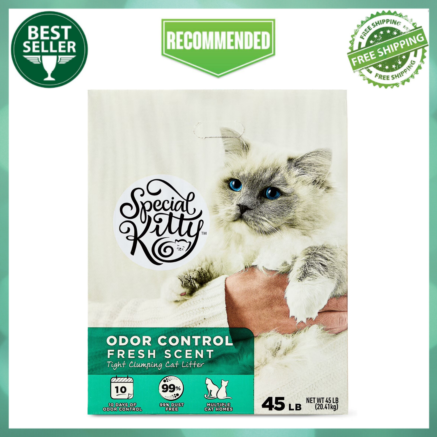 Special Kitty Odor Control Tight Clumping Cat Litter, Fresh Scent, 45 lb Box