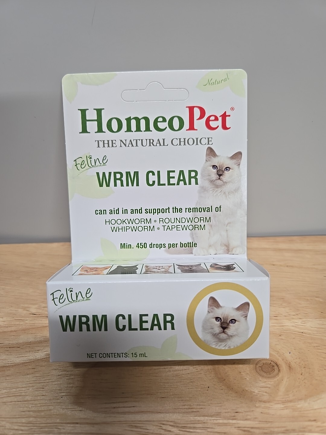 HomeoPet Feline Wrm Clear 450 Drops per Bottle 15 mL