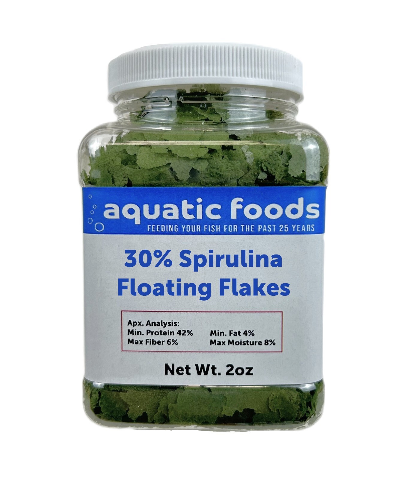 30% Spirulina Flakes, for Cichlids, Marine Fish, All Tropical Fish. WL-JAR