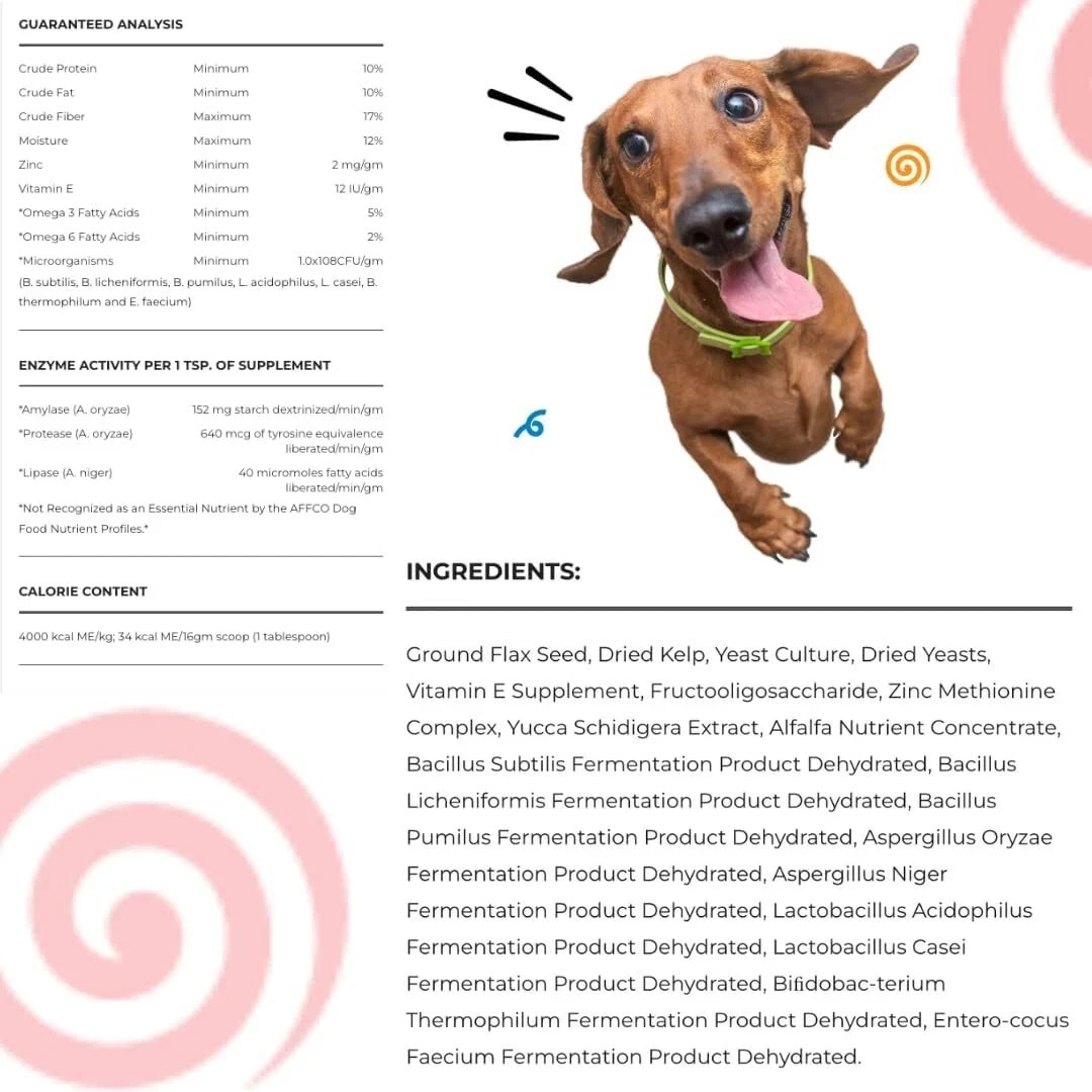 30 Day Supply, Small Dogs, Dinovite Probiotic Supplement for Dogs – (1-18 lbs)