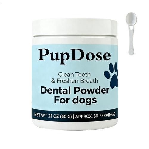 PupDose Dental Powder For Dogs, Teeth Cleaning & Fresh Breath, Dogs Oral Care