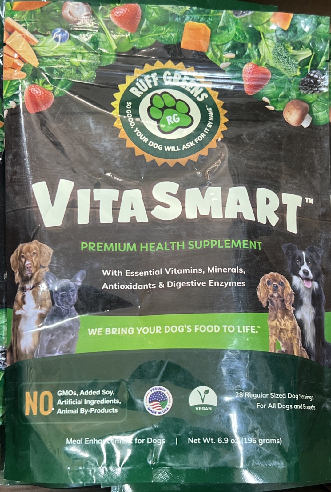 Ruff Greens Vita Smart – Dog Food Topper & Joint Supplement for Dogs – 6.9 oz