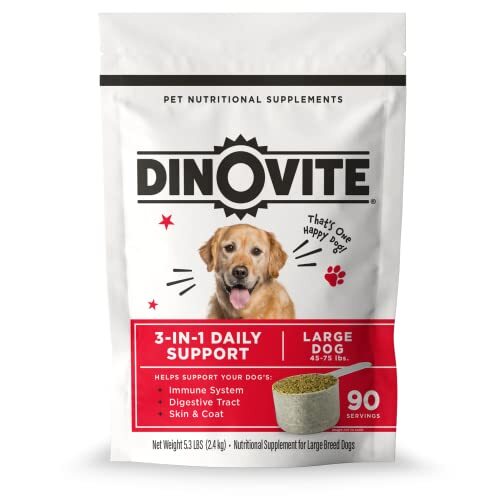 90 Day Supply, Large Dog, Dinovite ProbioticSupplement for Dogs (45+ lbs)
