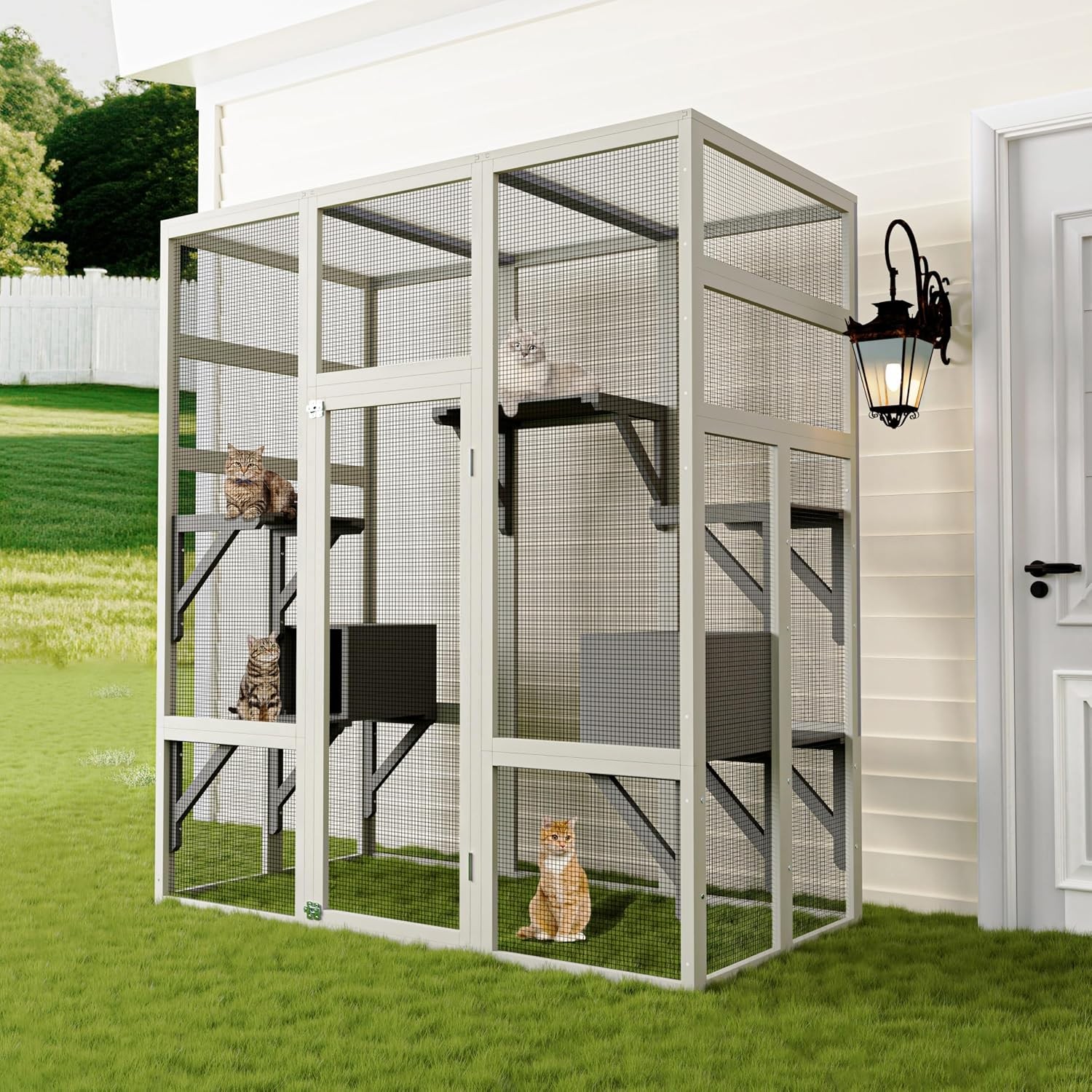 Outdoor Cat House Cat Enclosure Mulitiple Cats Large Walk in Catio Feral Shelter