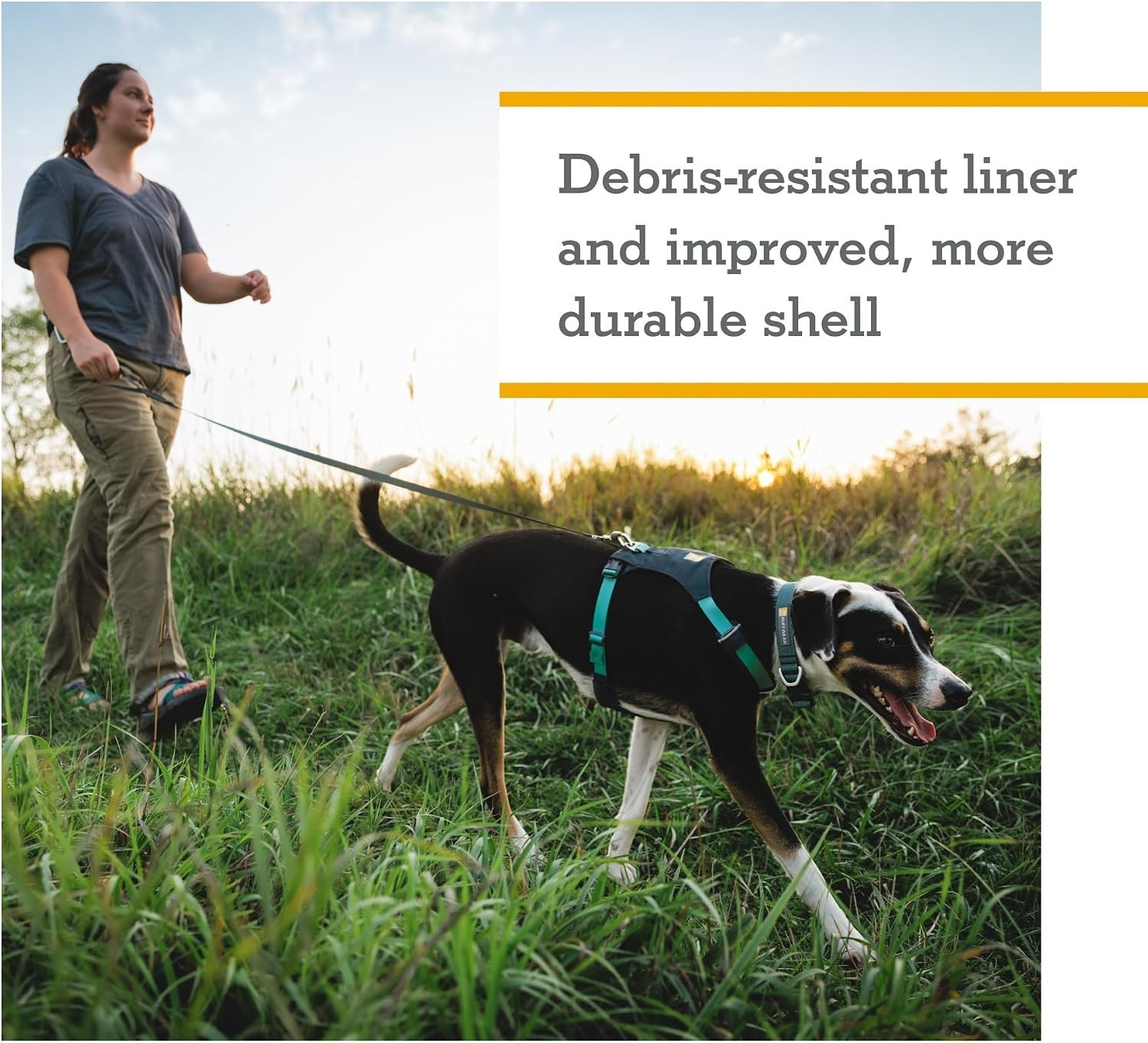 Medium Hi & Light Dog Harness Basalt Gray Polyester Escape-Proof Secure Fit
