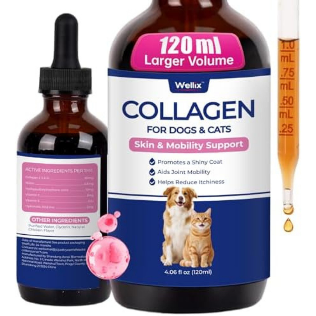 Premium Liquid Collagen for Dogs (120ml) Daily Collagen Dogs Supplement Drops