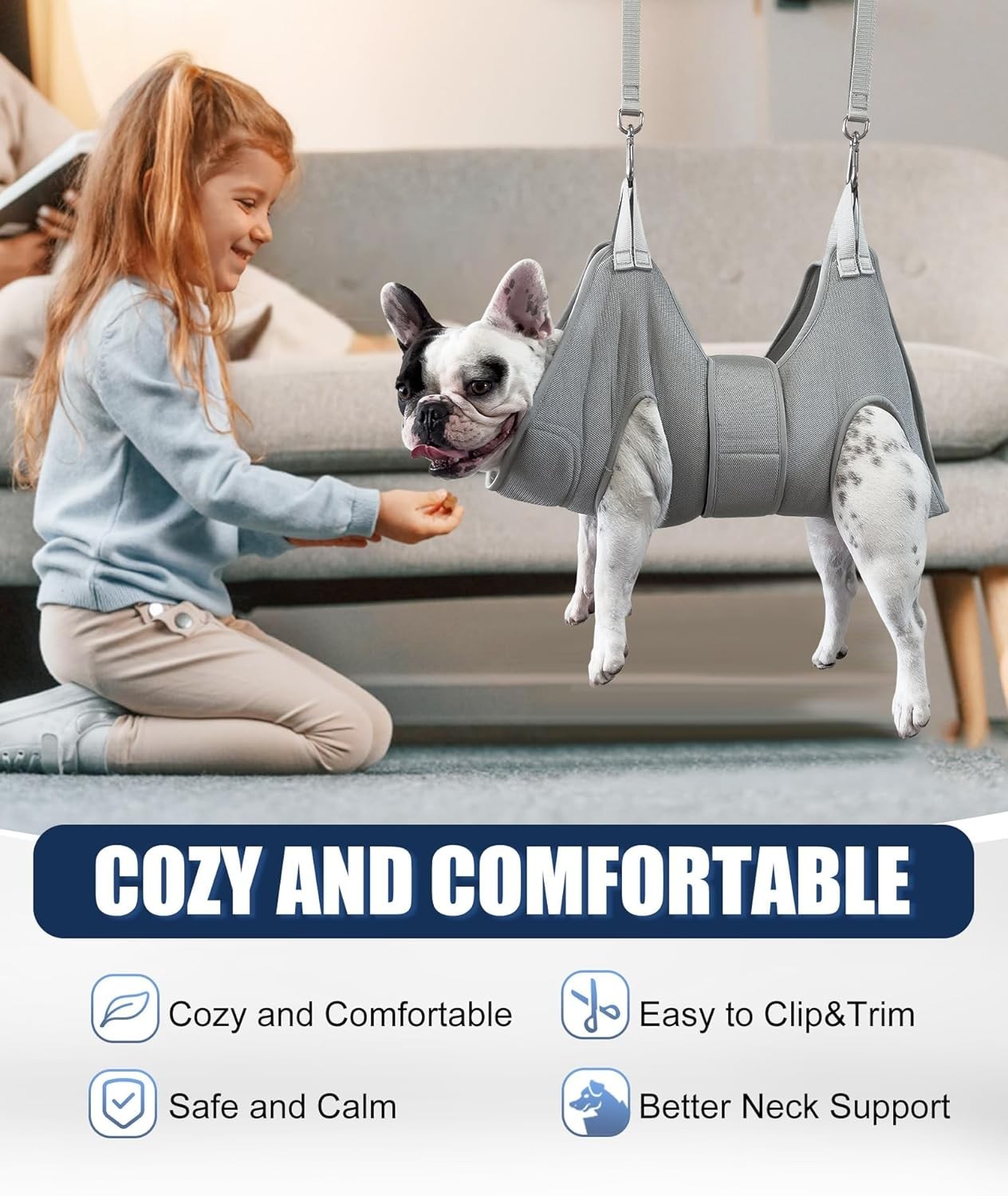 Dog Grooming Hammock Hanging Harness for Nail Trimming,X-Large Dog Grooming S…