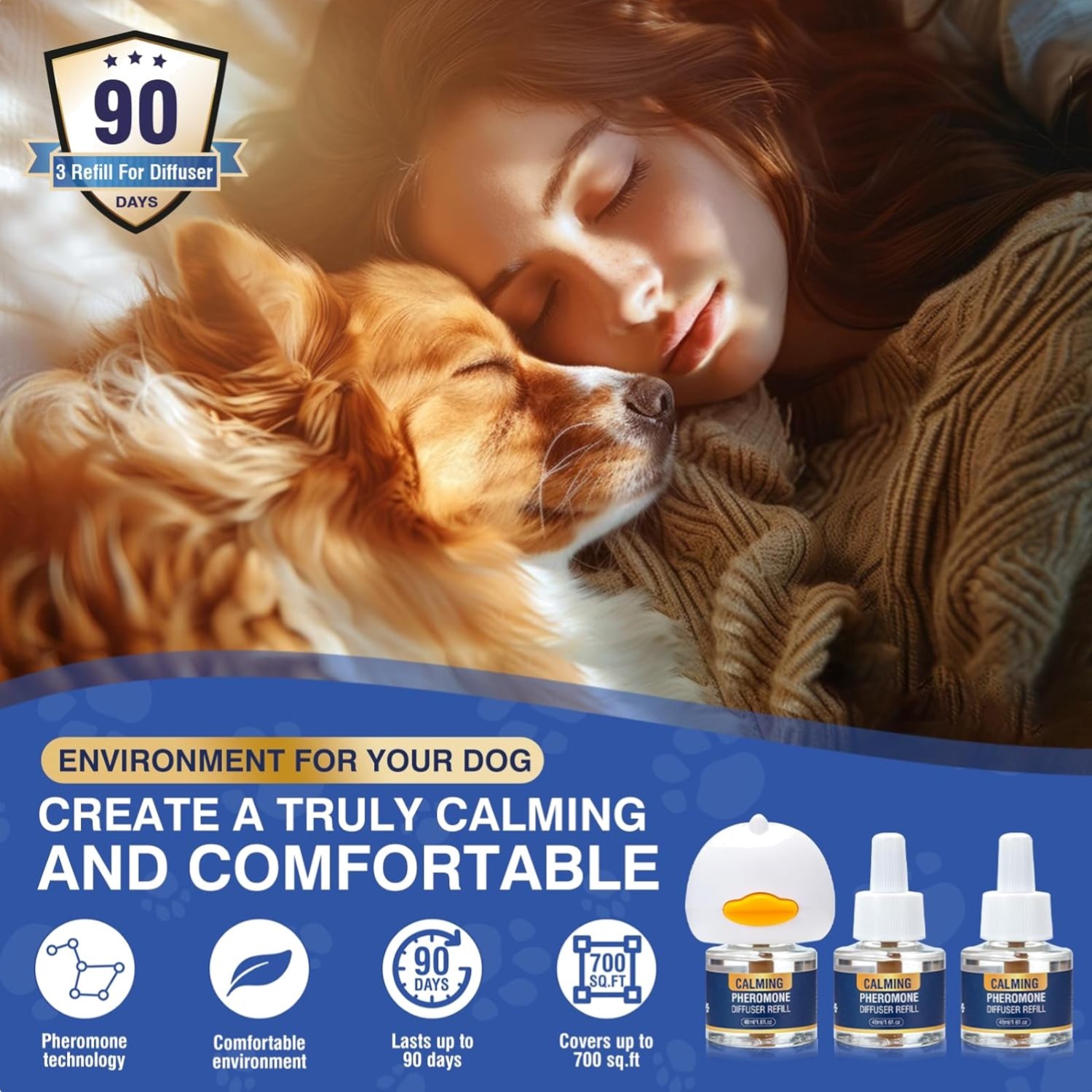 Dog Pheromone Calming Diffuser 4 In 1 Appeasing Pet Pheromones Diffuser to Ca…