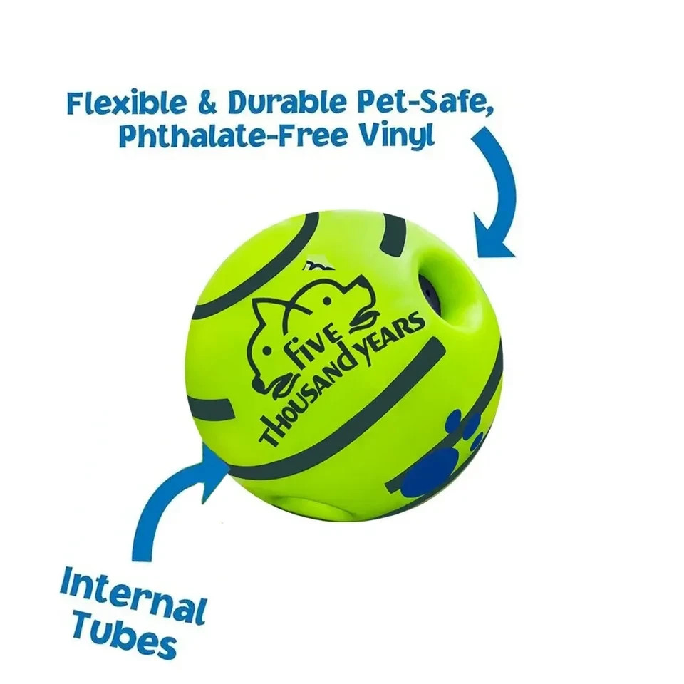 Wobble Wag Giggle Ball Entertaining Squeaky Dog Toy Fun Outdoor Floating 8.8 cm