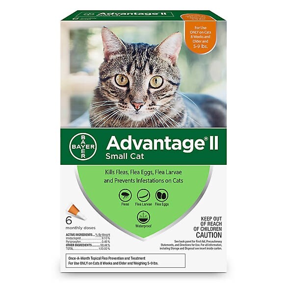 Advantage II for Cats 5-9 lbs 6pk (6 Month Supply) Genuine EPA Approved for USA