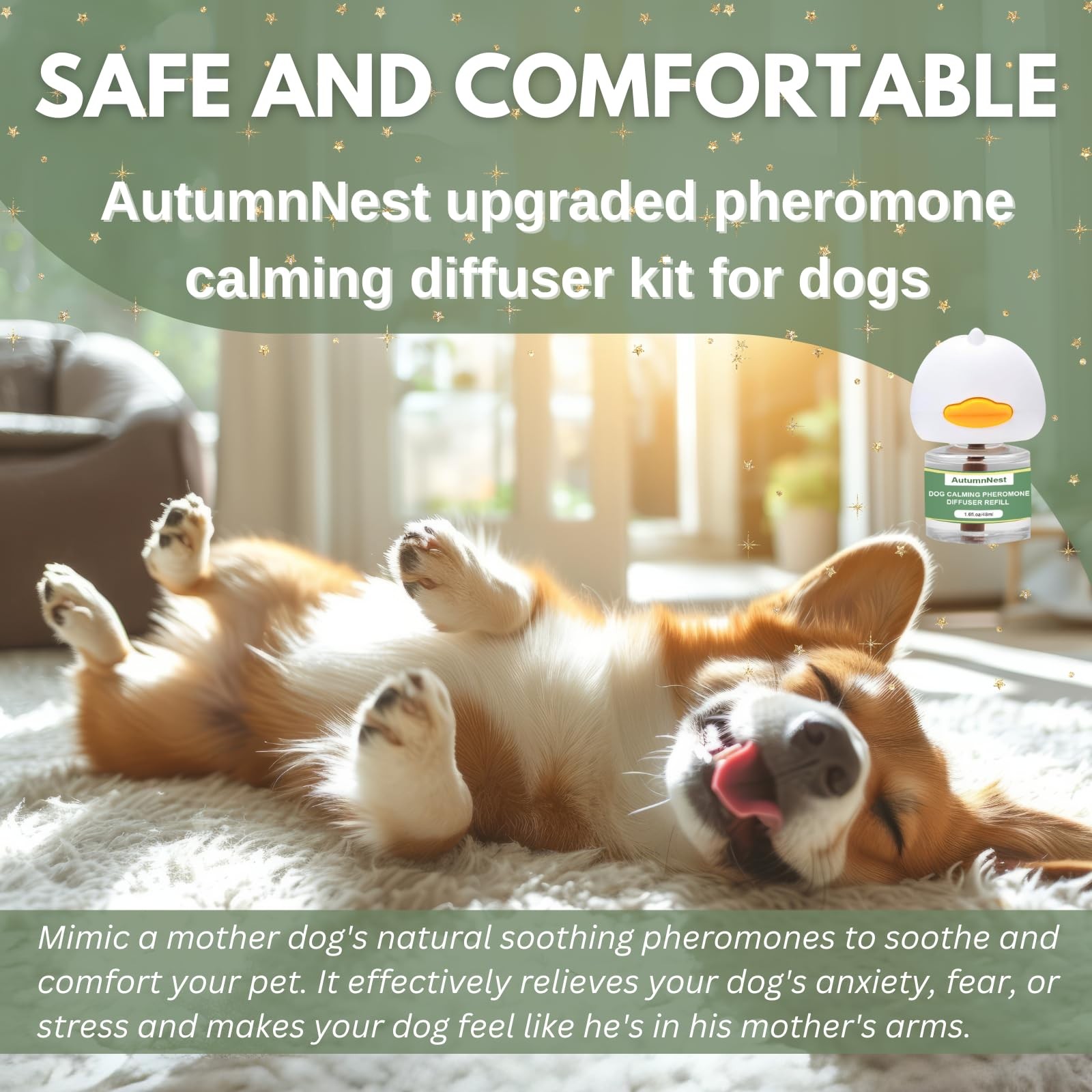 Dog Pheromone Calming Diffuser Kit, Calming Diffuser for Dog (2 Plug-Ins & 4×…