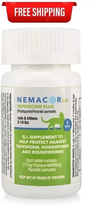Cat Tapeworm Plus | Cats 2-16 lbs | Vanilla/Yeast | 5 Tablets