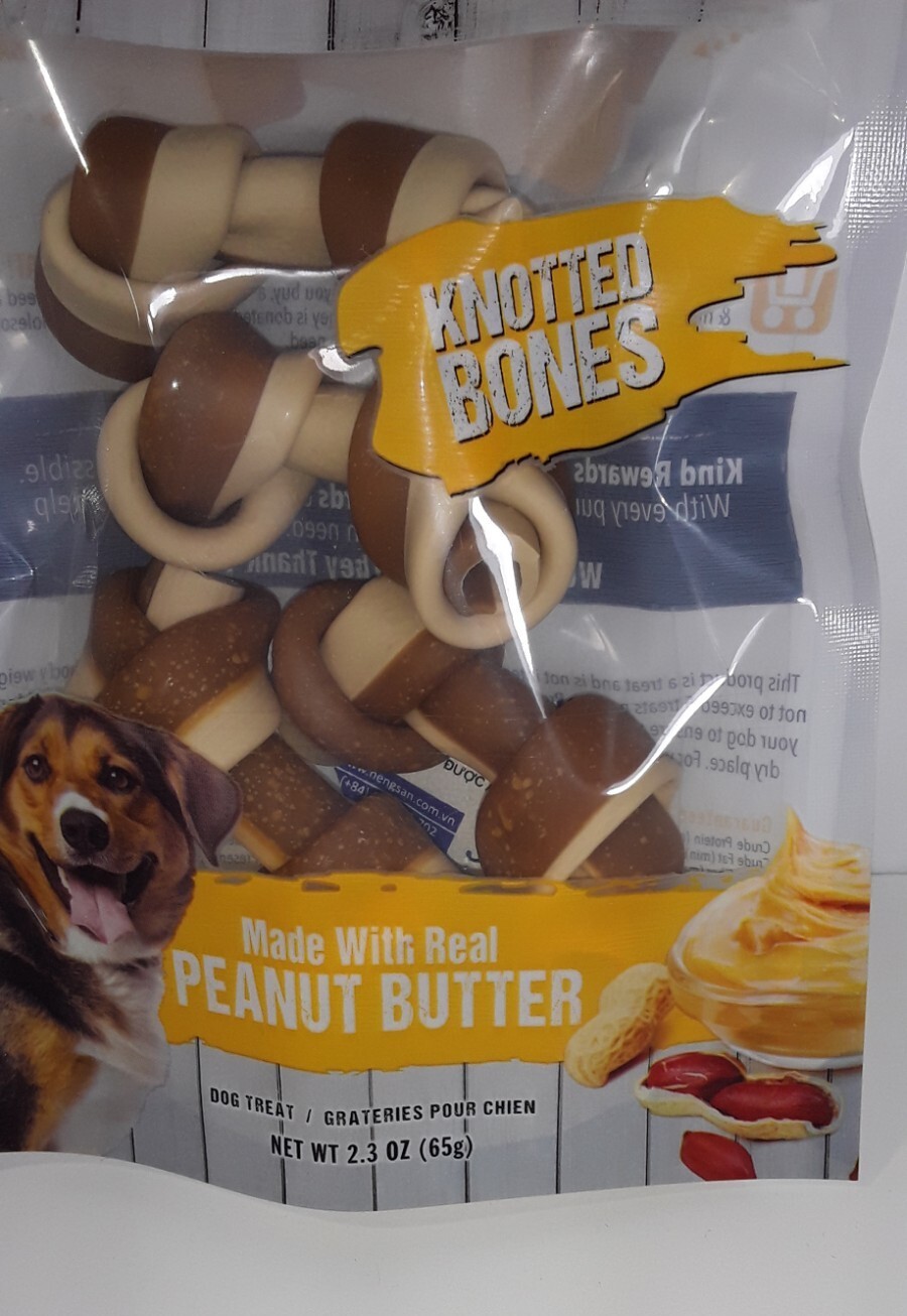 Lot of 2 packs Kind Rewards Peanut Butter Flavor No-Rawhide Bones Dog Treats 8pc