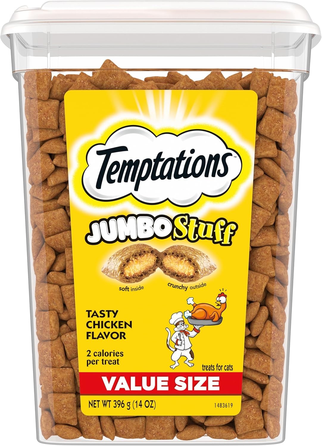 Temptations Jumbo Stuff Crunchy and Soft Cat Treats, Tasty Chicken Flavor, 14 oz