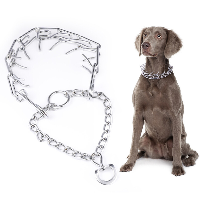Adjustable Metal Steel Dog Pinch Prong Choke Chain Collar Training Guardian Gear