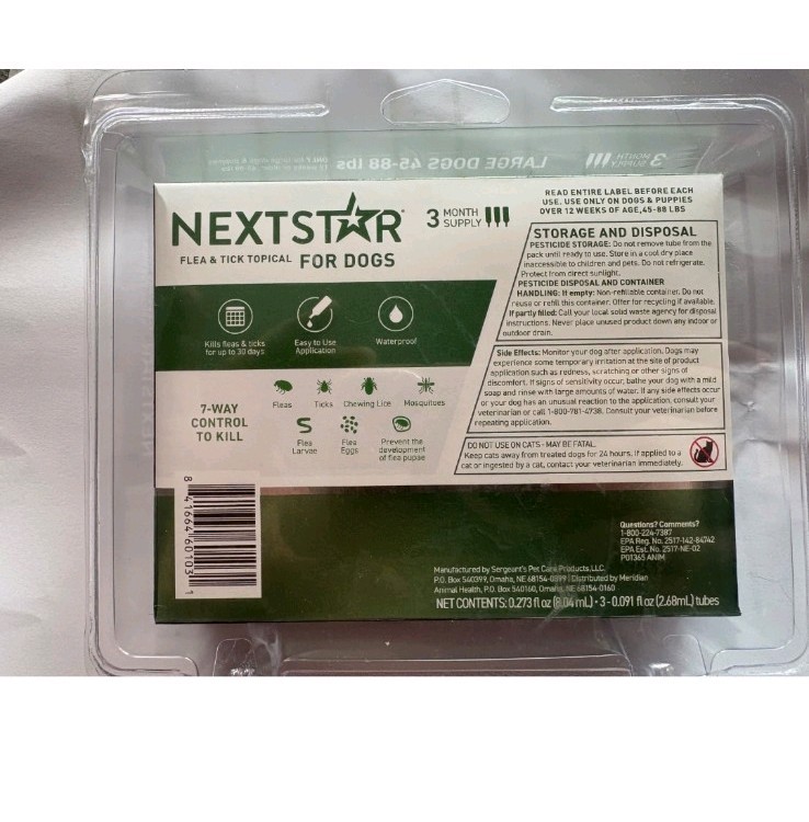 NextStar Flea & Tick Topical Treatment for Large Dogs (45-88 lbs)