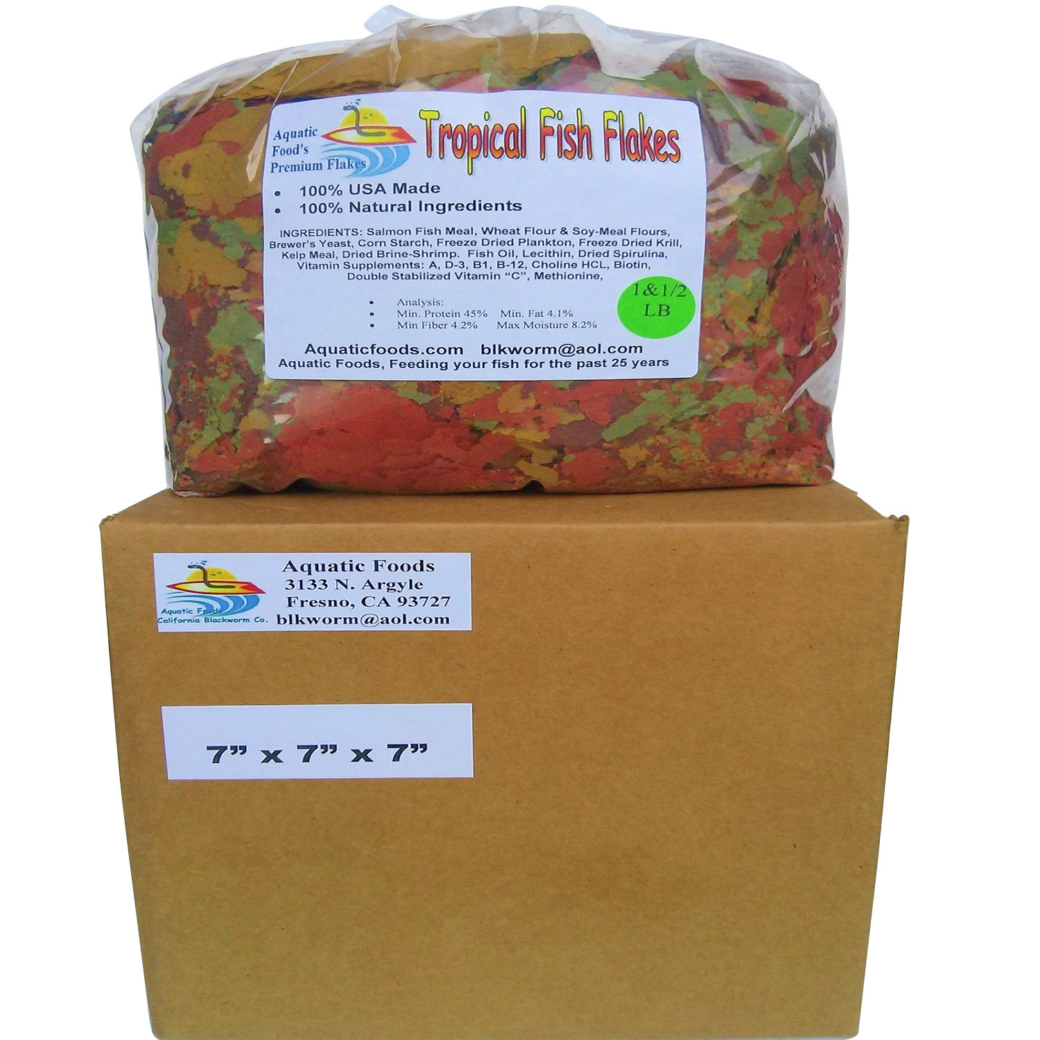 1.5-lbs Premium Fish Flakes @ $27.99 your choice FREE Pellets & Wafers Included.
