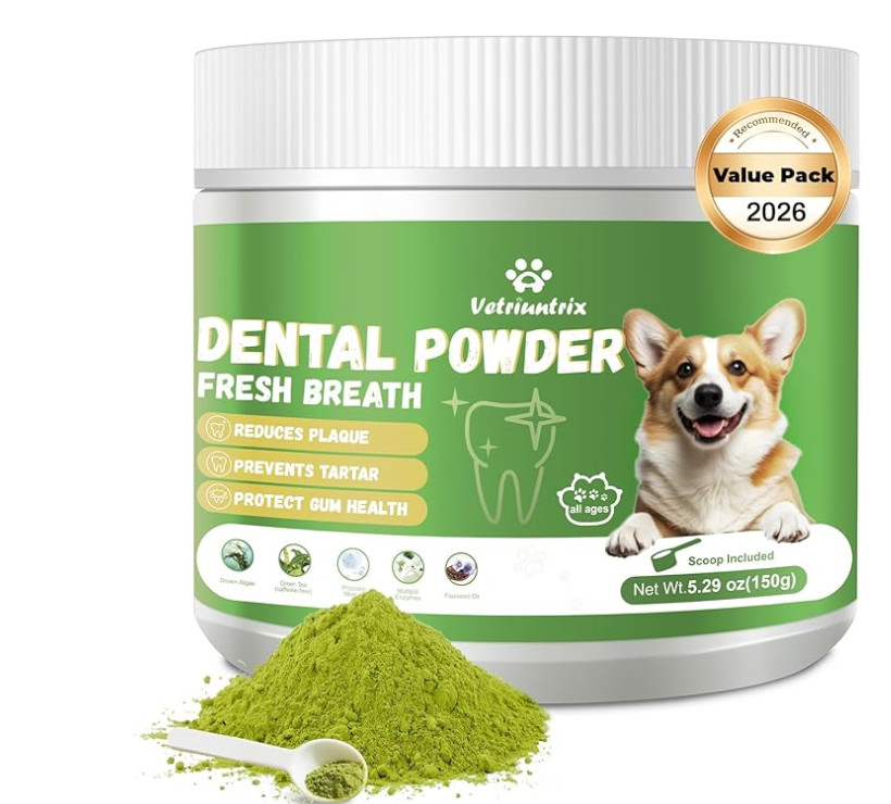 Dog Dental Powder, Dog Teeth Cleaning Powder for Fresh Breath Tartar Remove