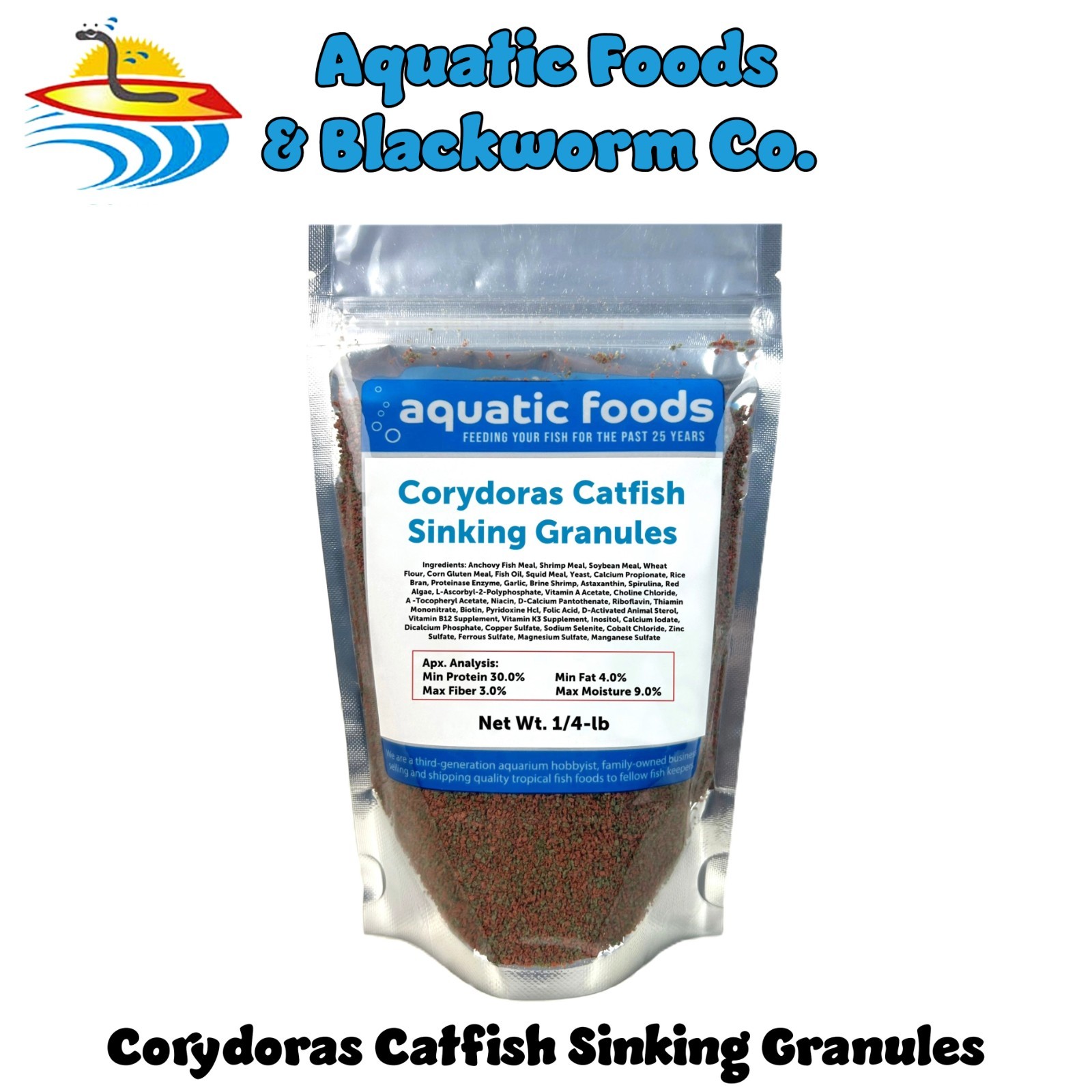 Corydoras Catfish & Loach Spirulina and Color Enhancing Sinking Granules.