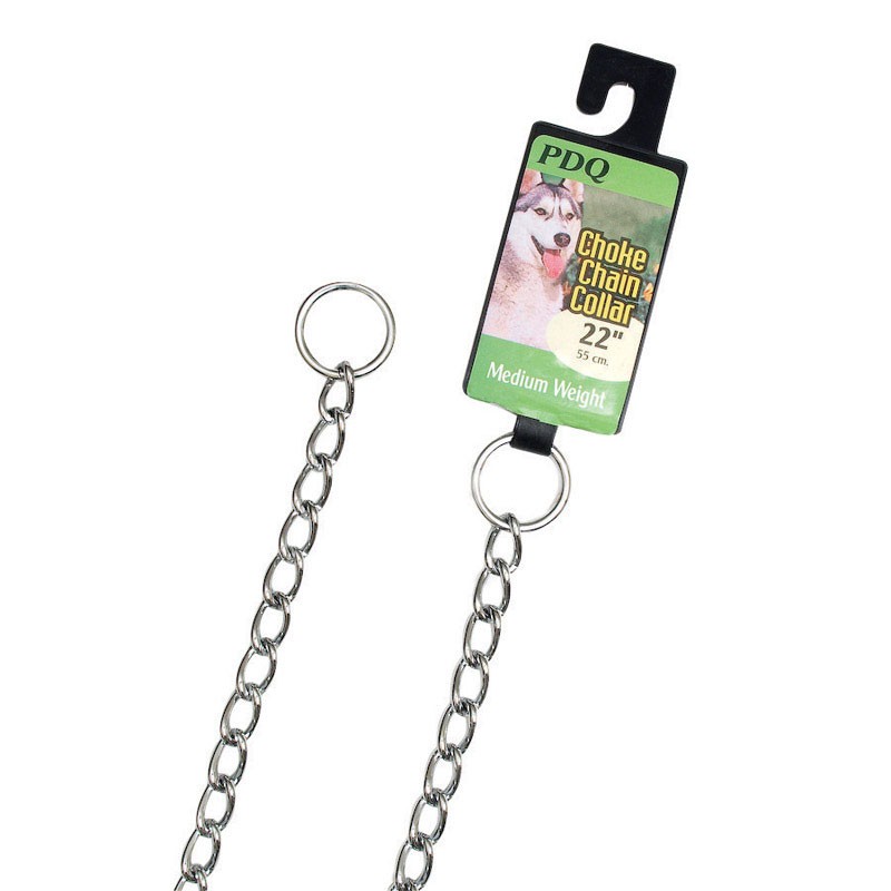 PDQ 12922 Large/X-Large Silver Steel Choke Chain Dog Collar