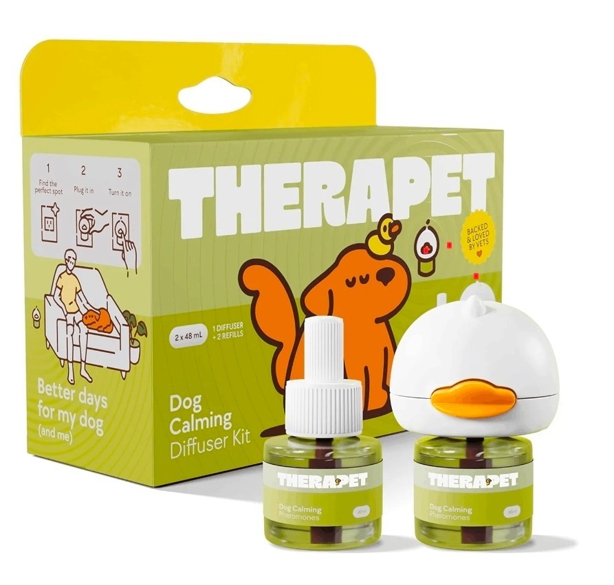 TheraPet Dog Calming Diffuser Kit w/ Refills 60 Day Anxiety Relief Pheromone Pet