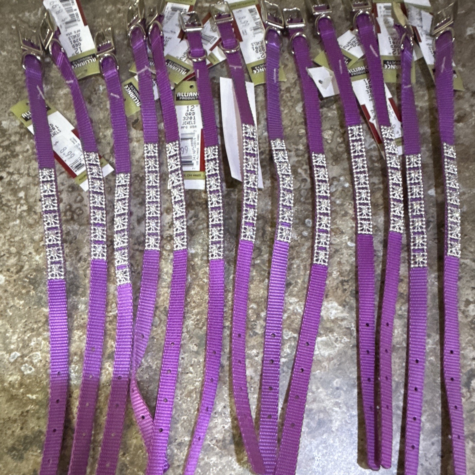 Alliance Products Adjustable Nylon Dog Collar Small 12″ Purple LOT OF 13