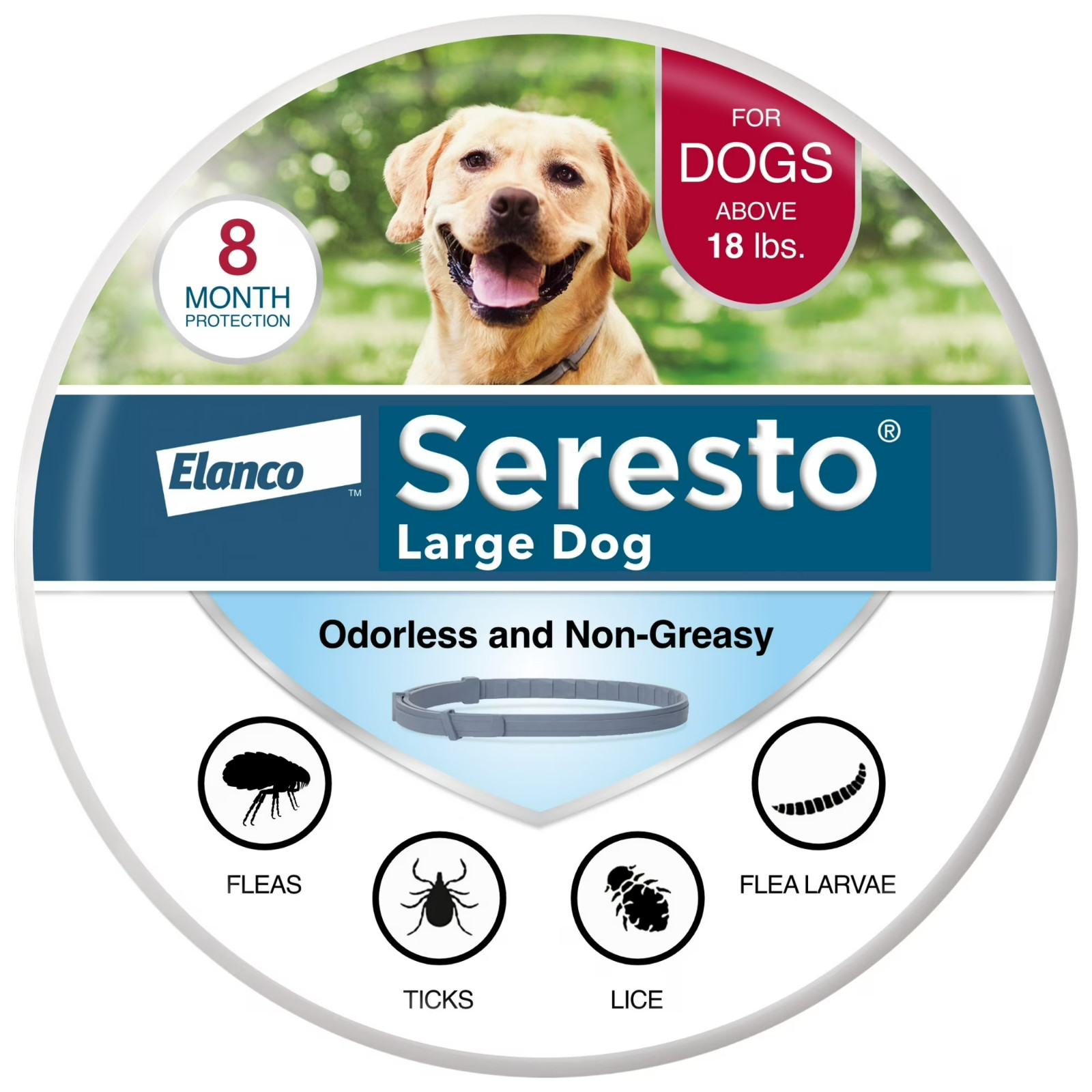 Seresto Flea & Tick Collar For Dogs Over 18 lbs , 8 Month Protection