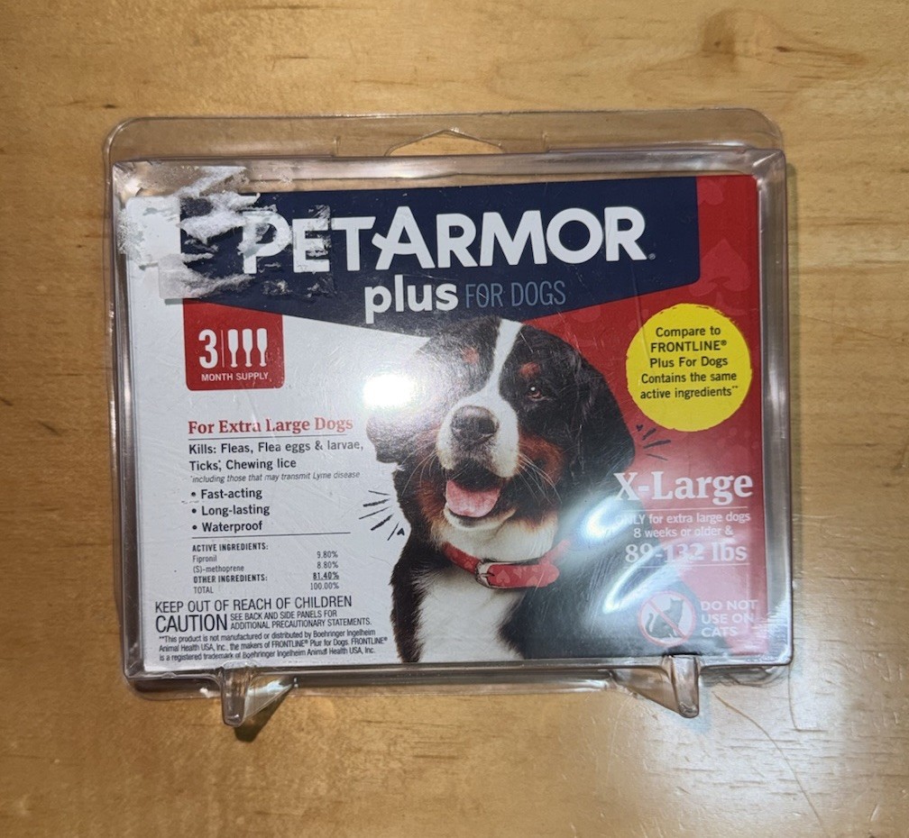 Pet Armor Plus Flea and Tick Treatment for X-Large Dogs Pack of 3 Applications