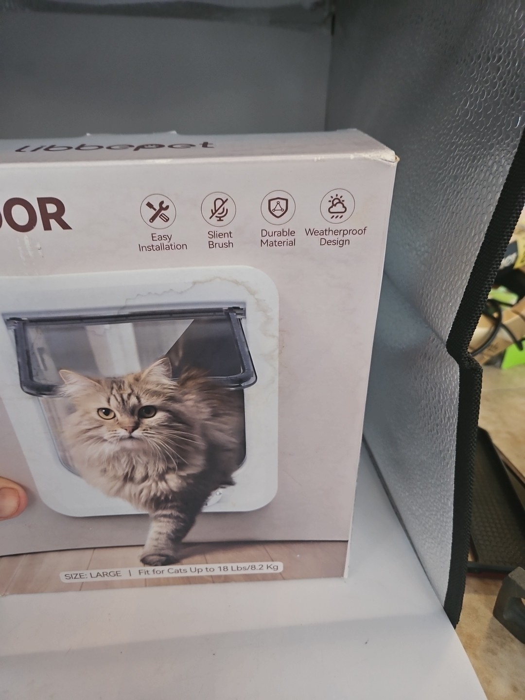 LIBBEPET Thin Cat Door – Safety Pet Door for Cats Up to 18 lbs, Interior Kitty D