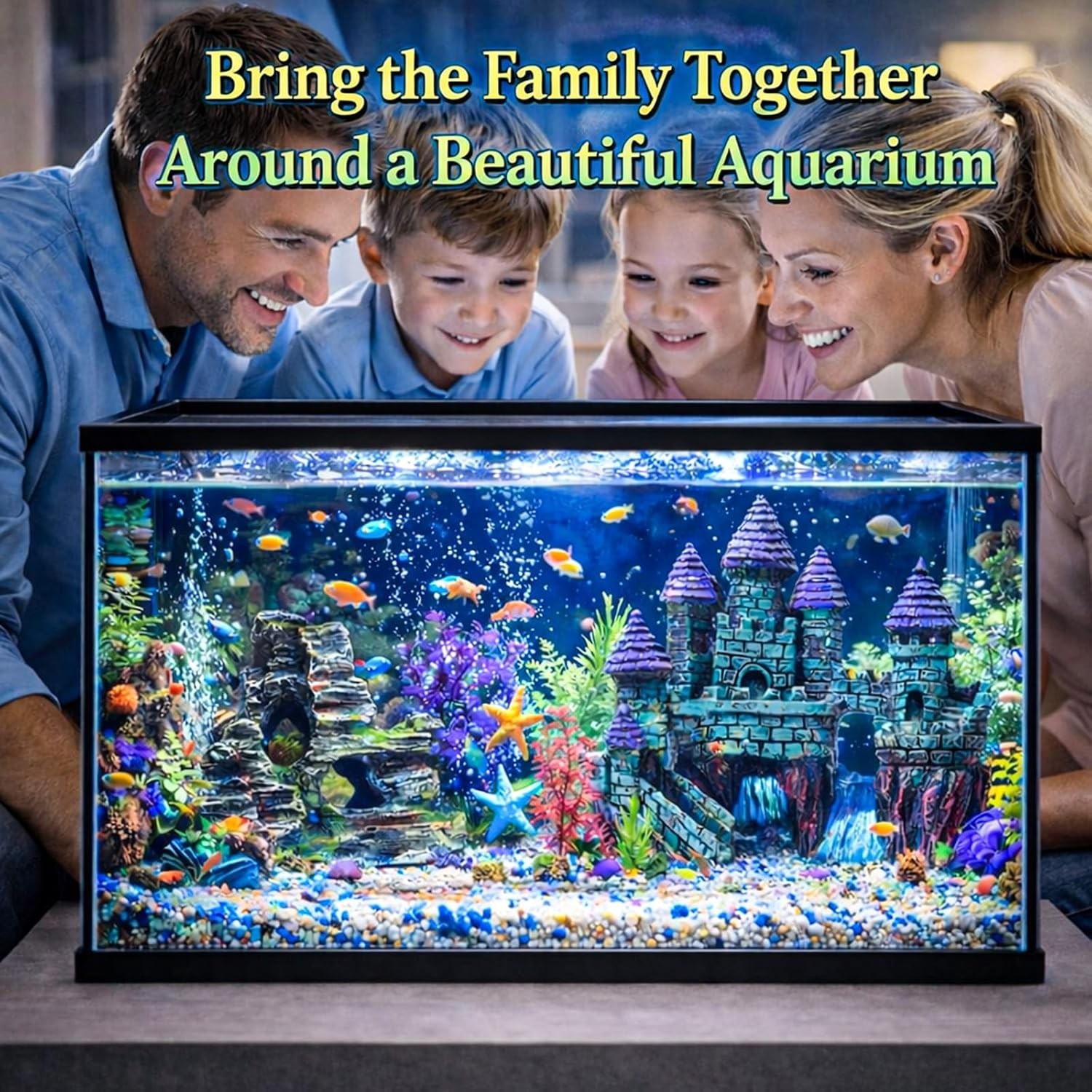 13 Pieces Aquarium Decorations Kit, Fish Tank Decorations Set Small Resin Castle