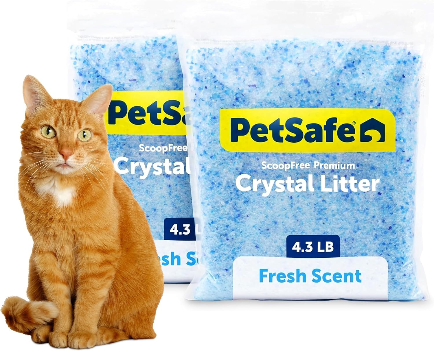 Scoopfree Premium Crystal Cat Litter, Fresh Scent, Silica Crystals, 2-Pack, Blue