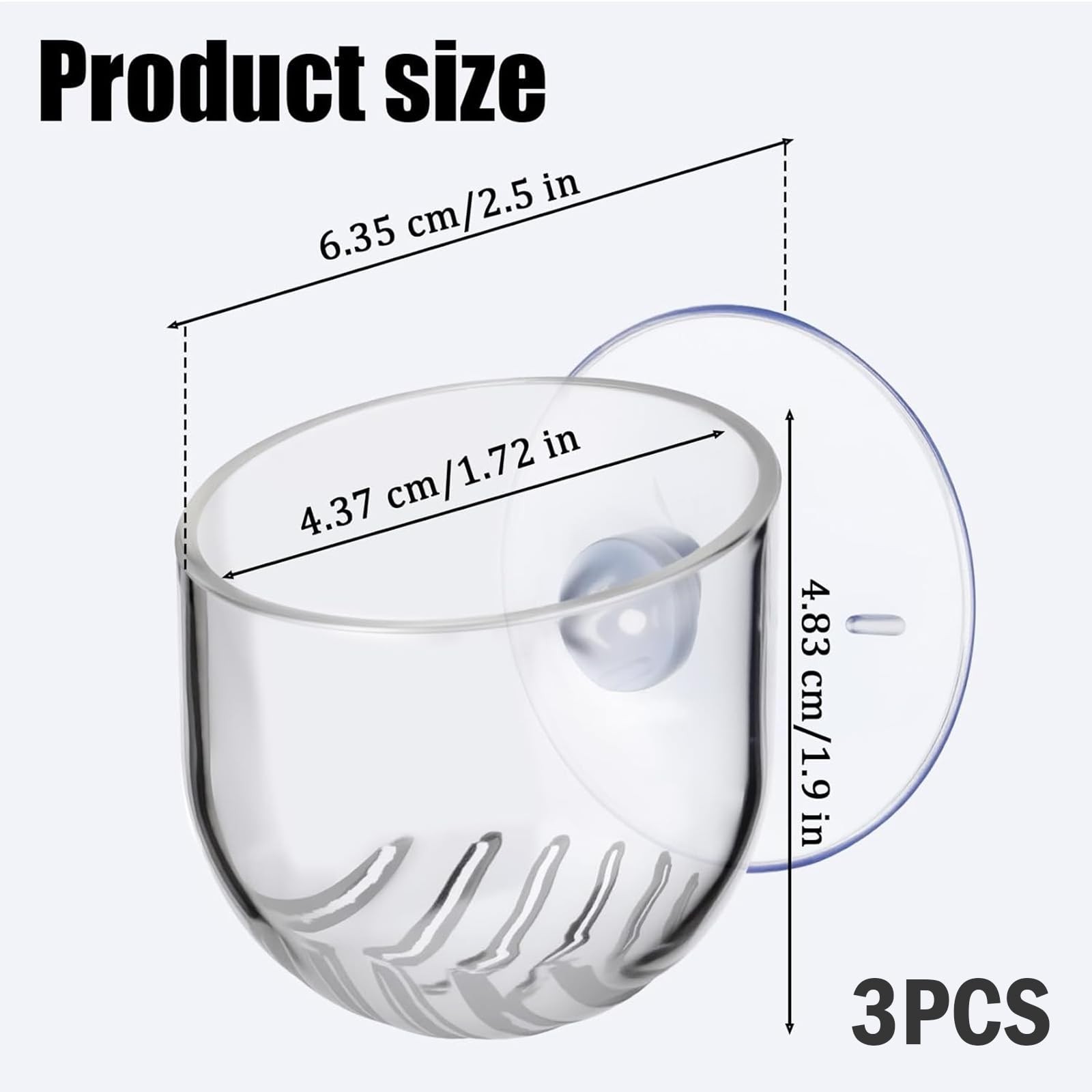 KABASI 3 Pack Aquarium Plant Holder Pot, Red Worm Fish Shrimp Feeder, Clear