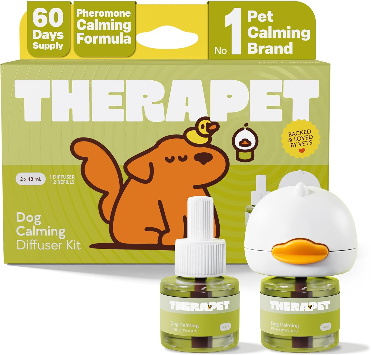 Therapetmd 60-Day Dog Calming Diffuser Kit – Dog Pheromone Diffuser for Stress,