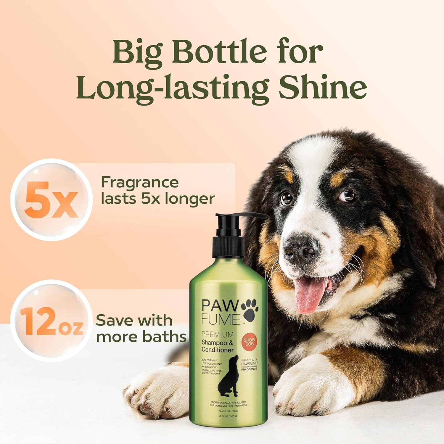 PAWFUME Deshedding Dog Shampoo and Conditioner, Show Dog, 1-Pack – Nourish & Det
