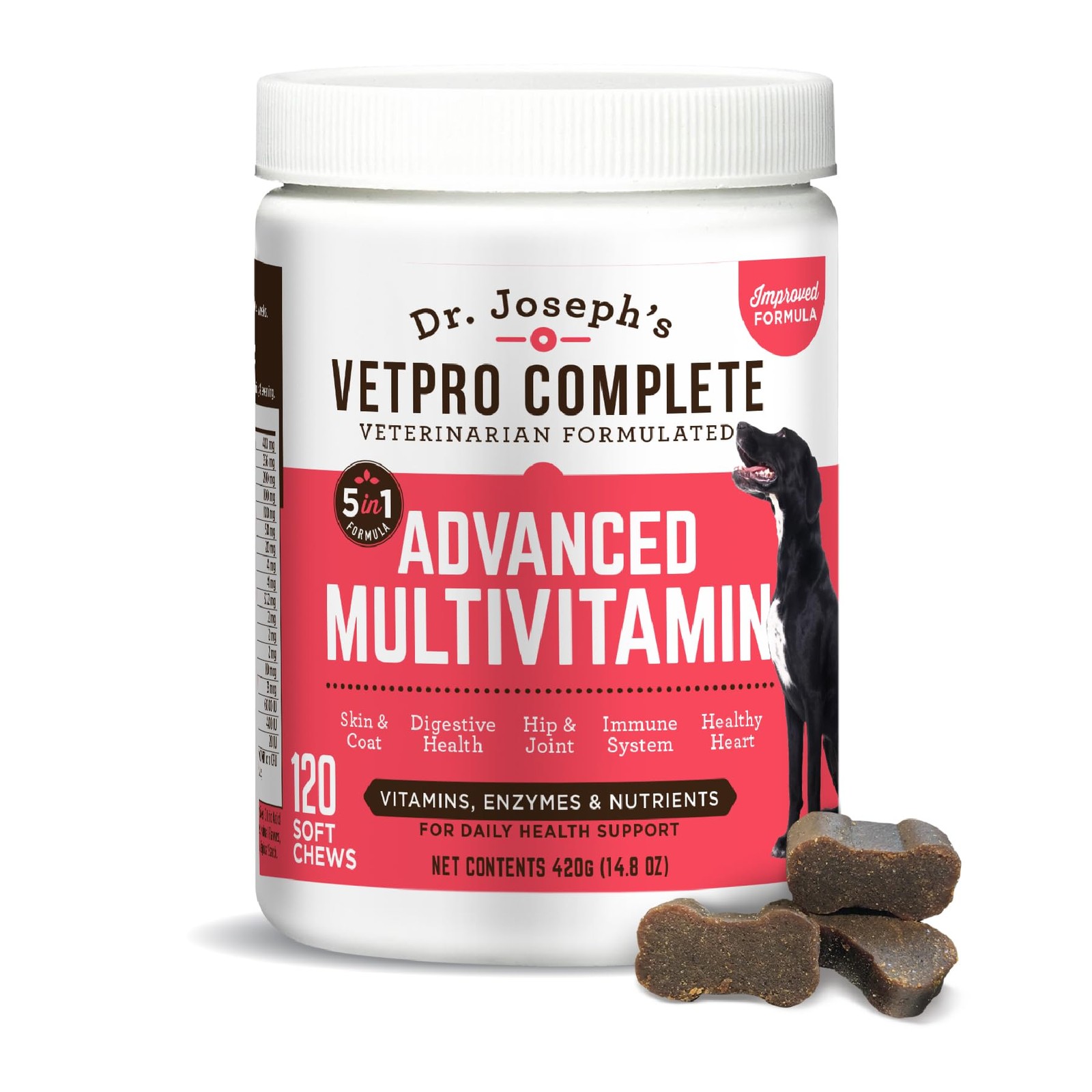 Dr. Joseph’s Multivitamin Dog , 120 Count (Large Dog 60 Day Supply), 5in1 Che…